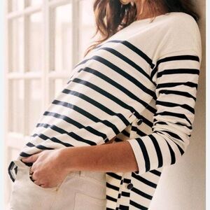 Sezane NOAN MARINIÈRE top cream/navy medium